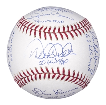 New York Yankees World Series MVP Multi-Signed OML Selig Baseball With 12 Signatures Including Jeter, Rivera, Ford & Jackson (PSA/DNA)